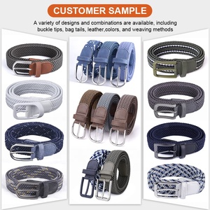 <span class=keywords><strong>Ceinture</strong></span> de golf pour hommes Boucle en alliage tressé <span class=keywords><strong>Ceinture</strong></span> italienne en cuir pleine fleur élastique tissée <span class=keywords><strong>fine</strong></span> - Product Image 6