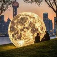 Grand modèle de lune gonflable en PVC Oxford de 5 m de diamètre avec éclairage LED pour la publicité et la décoration