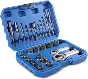 Gtypro 26pcs tác động Nut Bolt loại bỏ khoan Bit Kit Bolt extractor công cụ thiết lập cho bị hư hỏng gỉ vít bu lông đai ốc và phụ kiện