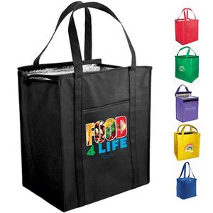 Bolsas Térmicas Portátiles con Cierre y Asa para el Hombro, para Alimentos, Picnic, Almuerzo, Entrega, Tejidas, Aisladas, con Personalización de Logotipo, Impresión de Letras en Lámina - Product Image 1