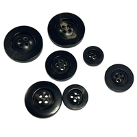 Boutons en corne de buffle noire à bord large personnalisés, boutons en corne naturelle pour la décoration de manteaux et d'articles de mode.