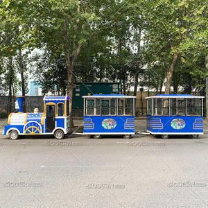 Tren de carro completamente cerrado personalizado Paseos en tren turístico eléctrico comercial para niños - Product Image 4