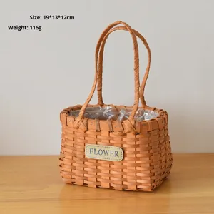 Cesto per Fiori in Rattan Naturale con Manico per Composizioni Floreali e Conservazione - Product Image 6