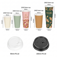 Gobelet à boisson jetable à double paroi en papier kraft créatif, compartiment cadeau mystère isolé au fond, qualité alimentaire, logo personnalisé OEM