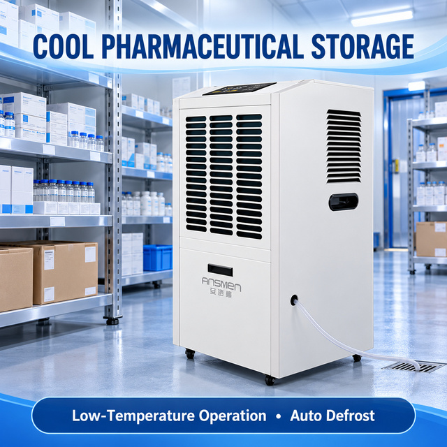138L/D 220V Low Temperature Industrial Dehumidifier Energy Saving Floor Standing Unit for Cold Storage Greenhouse