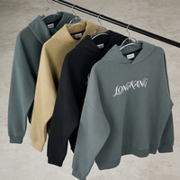 Sweat-shirt à capuche oversize pour homme, col zippé, grammage lourd, logo brodé, streetwear, basique, imprimé, épaules tombantes, neutre