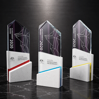 Trophée créatif en quartz transparent, impression couleur sur mesure, médailles personnalisées, gravure, cérémonies d'anniversaire, employés