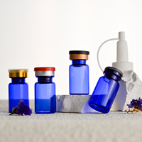 Bouteille de pénicilline bleue 3ml 5ml 7ml 10ml Bouteille à baïonnette Essence Liquide Sous-emballage Bouteille vide en verre Ampoule