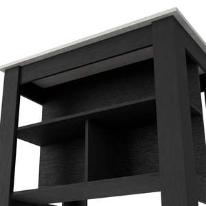 Chariot de cuisine moderne DB Brooklyn en bois de chêne massif avec trois étagères dissimulées îlot de cuisine - Product Image 5