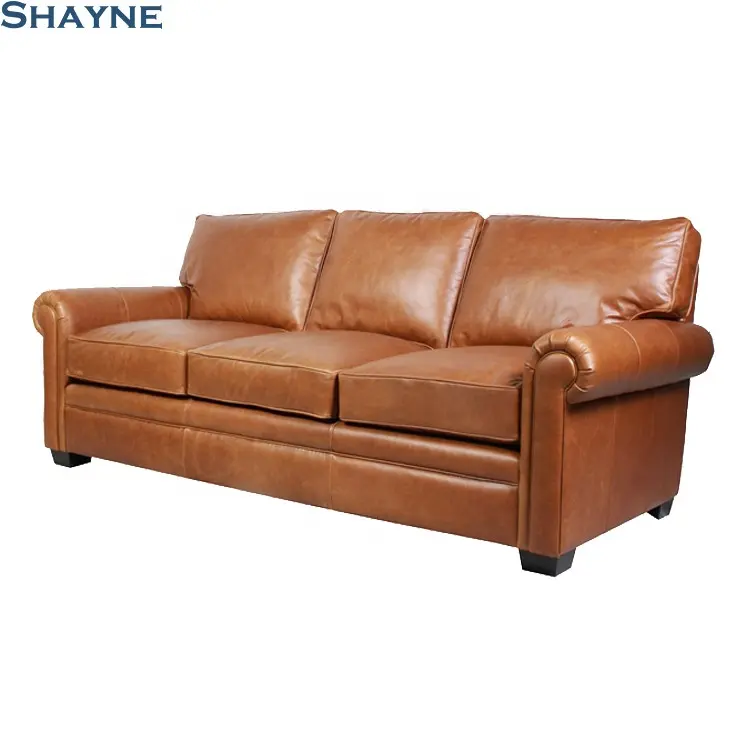 有名ブランドのハイポイント出展者OEM SHAYNEFURNITUREアンティーク本革チェスターフィールドソファレザーソファセット