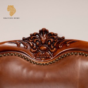 Sillón Antiguo con Brazos y Adornos Tallados a Mano, Muebles Europeos, Silla Cómoda para Oficina en Casa, Compra de Sillas - Product Image 4