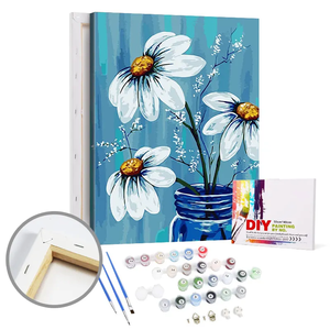 Pintura por números <span class=keywords><strong>para</strong></span> adultos y niños, pintura al óleo de paisaje de colores acrílicos, <span class=keywords><strong>para</strong></span> <span class=keywords><strong>principiantes</strong></span>, flor y sin marco, DIY - Product Image 1