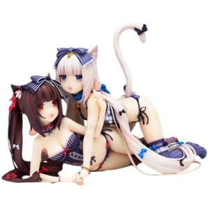 YMJ 13cm <span class=keywords><strong>Nekopara</strong></span> Chocola vanille Cosplay Anime PVC Figure Sexy fille poupée modèle mignon voiture décoration jouet cadeaux figurines d'action - Product Image 1