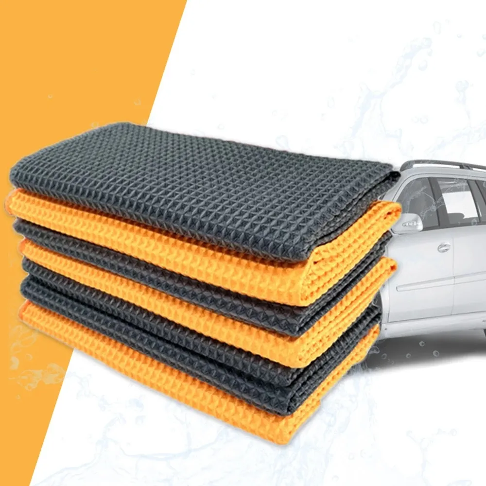 Professionele Water Magneet Microfiber Wafel Drogen Handdoek Glas En Raam Car Cleaning Detailing Pluizende Super Absorberende Doek