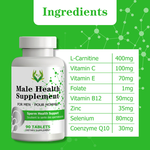 Complément alimentaire pour la santé masculine OEM avec coenzyme Q10 et vitamine B12, comprimés pour la santé du sperme et la réduction du stress - Product Image 3