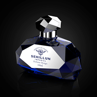 Kustom grosir botol parfum kaca mewah 30ml 50ml 100ml dengan segel gabus desain unik Set kotak kosong kemasan