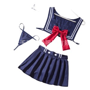 Conjunto de uniforme de marinero lindo y dulce, lencería sexy, estilo universitario dulce e inocente, uniforme de marinero, cuello marinero - Product Image 5