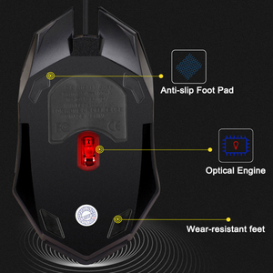 RGB คลาสสิค แบล็ค เอส 1 เมอร์รี่เมาส์เมาส์แบบมีสายประสิทธิภาพสูง เมาส์เซ็นเซอร์ออปติคอล 1000 DPI สำหรับพีซี - Product Image 6