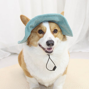 Chongtapet Sombrero para perros ajustable para razas pequeñas y medianas, ropa de verano para mascotas, estilo monocromático - Product Image 4