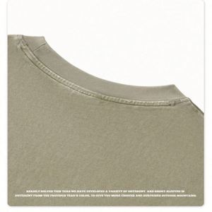 High Quality Men's Oversized Cropped T-Shirt 100% Cotton 260gsm Solid O-Neck Silk Screen Printed Eco-Friendly - Product Image 5