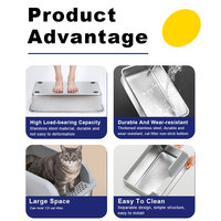 2024 nouveaux matériaux chat à pattes courtes cylindre en acier inoxydable tambour rond litière pour chat