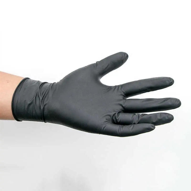 Guantes De látex con textura De diamante negro, Guantes De nitrito Para manipulación De Alimentos, Para el trabajo