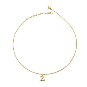 สร้อยคอจี้ตัวอักษร Z ชุบทอง PVD บนสแตนเลสสตีล 316L ทนทาน แฟชั่นทันสมัย - Product Image 1