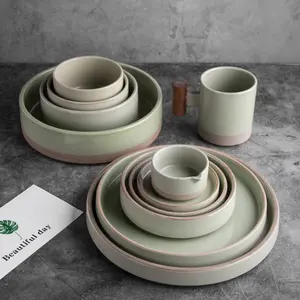 Wholesale factory cheap price no MOQ china stoneware tableware dinner plates sets porcelain ceramic dinnerware sets