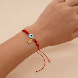 Pulsera de Hilo Rojo Ajustable con Cuentas de Mano de <span class=keywords><strong>Hamsa</strong></span> y Ojo Turco Hecha a Mano Resoul, Amuleto de la Suerte, Joyería de la Amistad para Mujer - Product Image 4