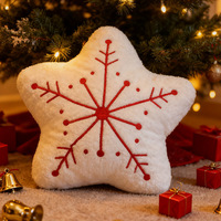 Coussin en peluche flocon de neige de Noël en polyester, rembourrage nanoparticules, hauteur 31-50cm, pour arbre de Noël, étoile, canapé, soutien lombaire domestique