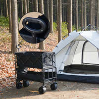 Chariot pliable léger à 4 roues en tissu Oxford 600D, robuste, pour le camping en famille, la plage, le jardin, le stockage, les courses, OEM