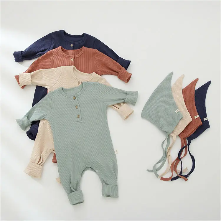 Groothandel Pasgeboren Baby Custom Patroon Jumpsuit Lange Mouwen Baby Rompertjes