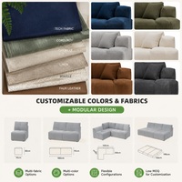 Sofa modular tunggal berbahan suede, dengan sandaran bongkar pasang, empuk, dan dapat dikompresi, cocok untuk bersantai di rumah.