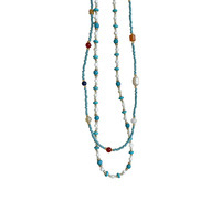 Collier ethnique chinois Fanke en perles de turquoise pour femme, idéal pour les fêtes estivales, couleur fraîche, tendance, léger, luxueux, perles Dopamine