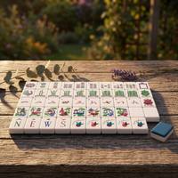 Jeu de Mahjong américain 4 couches à rayures motif paon oriental, tuiles en acrylique blanc, vert, bleu, beige, cadeau de Mahjong pour fête ou mariage