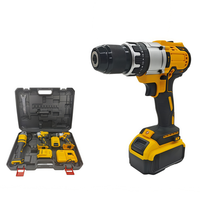 Kit d'outils sans fil 21V avec batterie au lithium sans balais : perceuse électrique sans fil et clé électrique dans un coffret à outils rigide
