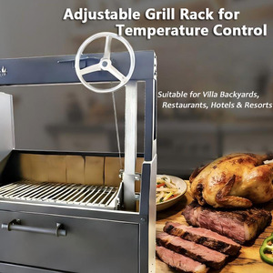 Parrilla de Carbón Ajustable de Metal para Restaurante, Tamaño Pequeño, Parrilla de Acero Inoxidable para Exteriores, Patio Trasero, Estilo Santa María, Venta al por Mayor - Product Image 2
