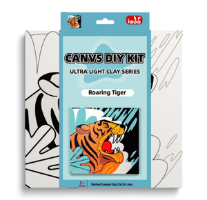 Kit de <span class=keywords><strong>peinture</strong></span> en <span class=keywords><strong>argile</strong></span> ultra-<span class=keywords><strong>l</strong></span>égère non toxique, <span class=keywords><strong>argile</strong></span> <span class=keywords><strong>à</strong></span> séchage <span class=keywords><strong>à</strong></span> <span class=keywords><strong>l</strong></span>'air 3D avec cadre en bois pour enfants, cadeau, tigre rugissant - Product Image 2