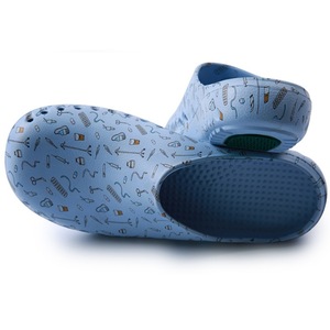 Operating Room Slippers Printed Surgical Shoes Perforated Breathable Non Slip For Nurses And Doctors Unisex Blue Cartoon Pattern - Product Image 3