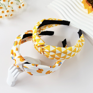 Diadema Anudada Personalizada con Diseño <span class=keywords><strong>de</strong></span> Pato Amarillo, Banda Ancha Antideslizante para el Cabello, Accesorios <span class=keywords><strong>de</strong></span> Tela para Mujeres y Niñas - Product Image 4