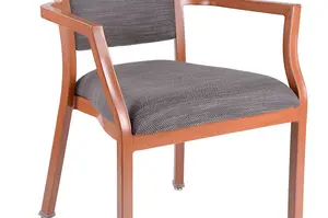 의자 를 식사하는 쌓을수 있는 현대 알루미늄 목제 보기 곡물 연회 팔걸이