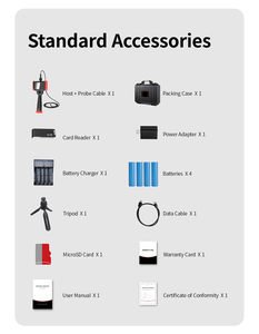 Cámara de Video Industrial Flexible de 6 mm y 4 mm de Diámetro, Resistente al Agua IP67, Pantalla Táctil de 6 Pulgadas, Video por Fibra - Product Image 2