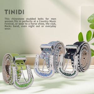 Cinturones anchos de aleación con incrustaciones de diamantes y diamantes de imitación en relieve de piel de vaca, diseño más reciente de <span class=keywords><strong>Sunso</strong></span> Factory, talla grande, con personalidad. - Product Image 1