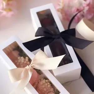Temizle pencere ile altın folyo Logo şeker çikolata ambalaj karton özel çikolata ambalajı kutusu