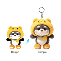 Mini porte-clés en peluche personnalisés sur le thème de l'anime, des ours, du football et du soccer, fabrication en gros de jouets en peluche, conception personnalisée
