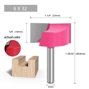 Juego de fresas para ranurar madera con vástago de 6/8 mm, broca de limpieza de fondo para carpintería, perfil 3D, punta de carburo - Product Image 4