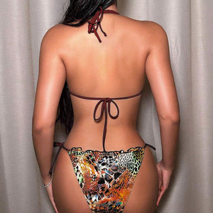 Service OEM – Maillot <span class=keywords><strong>de</strong></span> <span class=keywords><strong>bain</strong></span> 2 pièces pour femme, séchage rapide, respirant, avec logo frontal, pour la plage et la piscine - Product Image 3