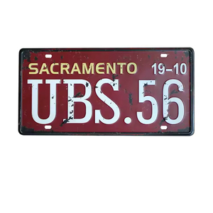 Logo personnalisé vendable impression publicité motif Vintage permis <span class=keywords><strong>de</strong></span> <span class=keywords><strong>voiture</strong></span> pour la décoration <span class=keywords><strong>de</strong></span> plaque d'immatriculation en aluminium <span class=keywords><strong>de</strong></span> <span class=keywords><strong>voiture</strong></span> - Product Image 2