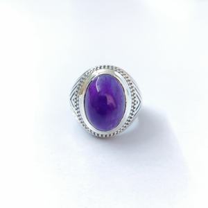 Bague en améthyste, argent sterling 925, bague en pierre précieuse, améthyste, collection artisanale, bagues fines, bijoux en argent, prix de gros - Product Image 3