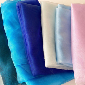 Colores personalizados ligero DIY artesanía cristal brillante transparente liso arrugado teñido costura organza <span class=keywords><strong>tela</strong></span> <span class=keywords><strong>por</strong></span> Metro de yarda - Product Image 5
